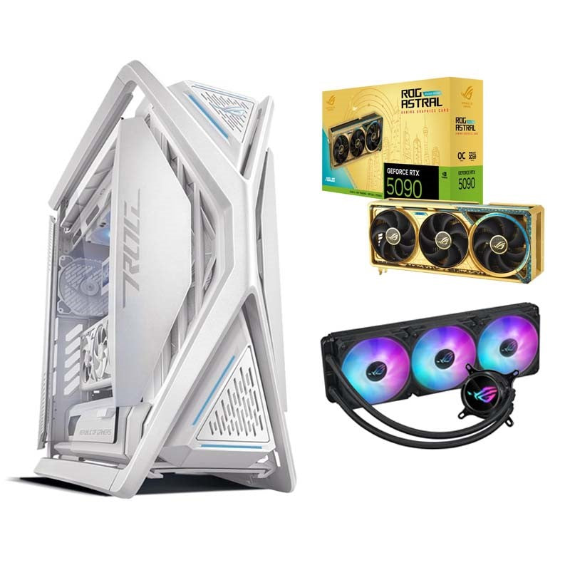 Asus ROG Hyperion GR701 ARGB Full Tower Gaming Case With RTX 5090 Dhahab Edition 32GB With LC III 360 ARGB AIO Liquid CPU Cooler Asus ROG Hyperion GR701 ARGB Full Tower Gaming Case With RTX 5090 Dhahab Edition 32GB With LC III 360 ARGB AIO Liquid CPU Cooler